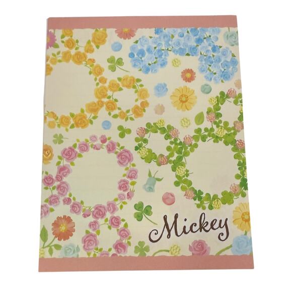 Disney Mickey Mouse Floral Paper Envelope Writing Letter Set NEW - Picture 4 of 6
